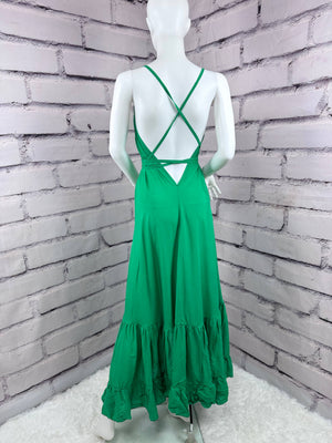 Flirty boho bold color halter dress