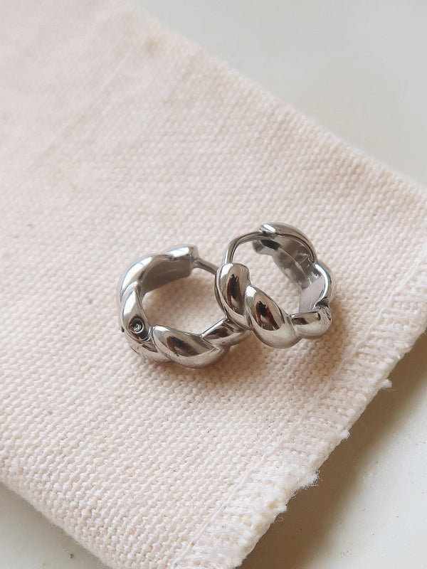 Brea 18K Gold Non-Tarnish Twisted Hoop Earrings