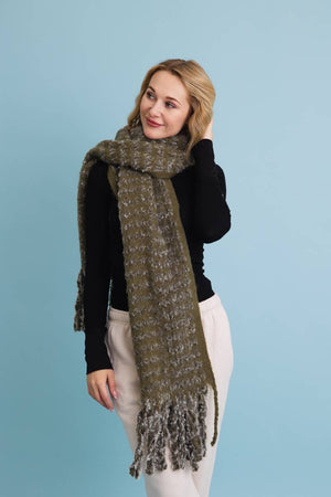 Black Ultra Soft Tassel Scarf