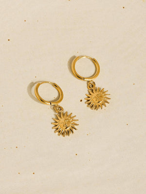 Flânerie by MAIQ - Pascale 18K Gold Non-Tarnish Sun hoop Earring