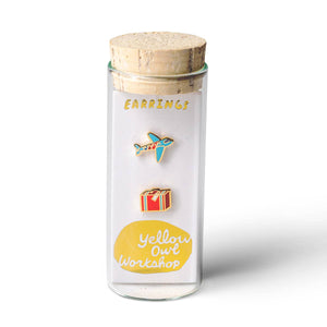 Yellow Owl Workshop - Airplane & Suitcase Earrings | Travel Mismatched Gold Studs
