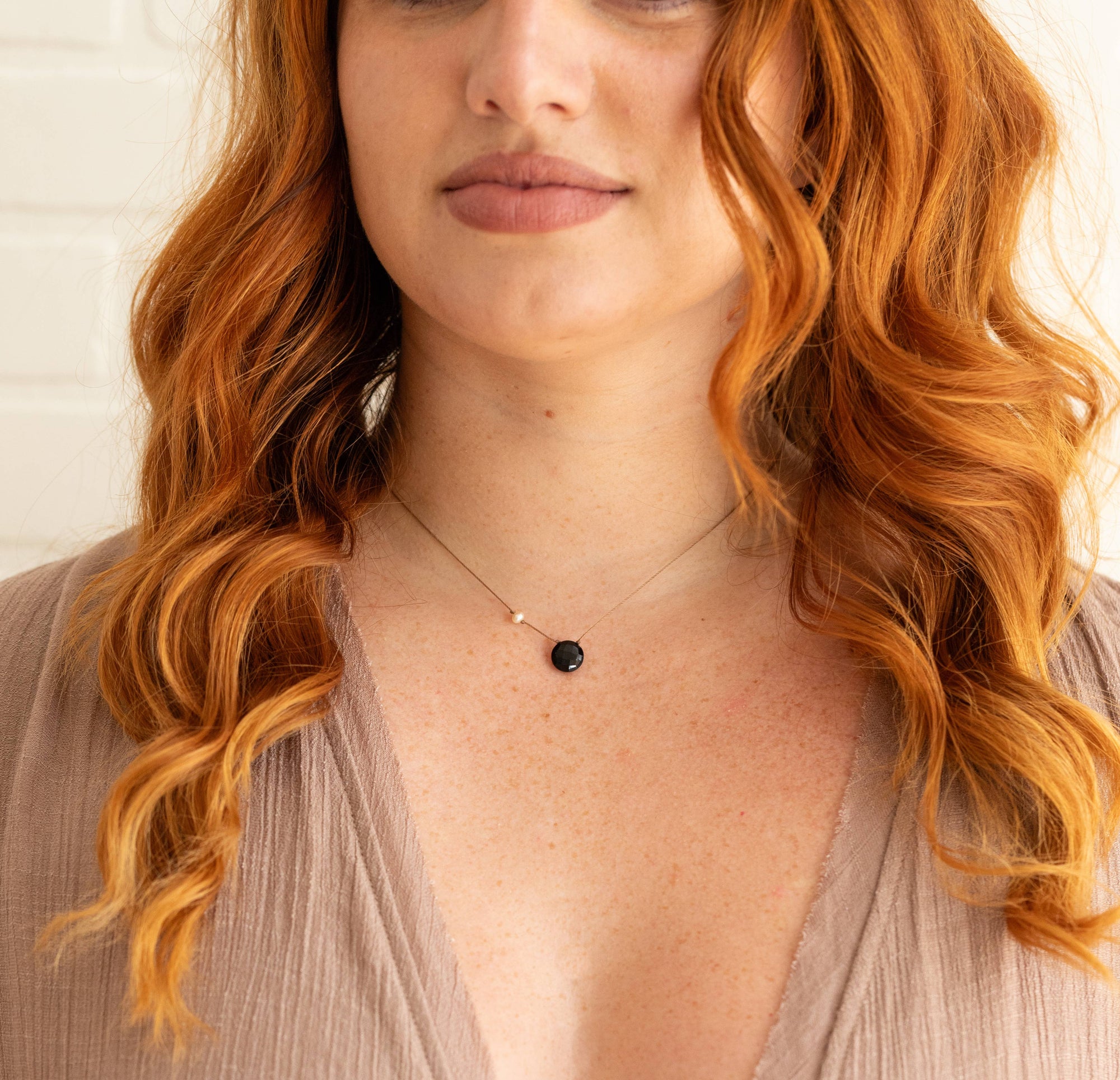 You Are Strong Pearl & Black Onyx Necklace