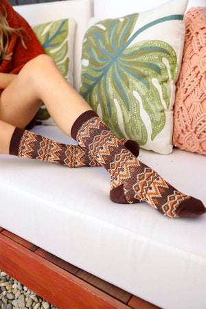 Golden Tribal Pattern Socks