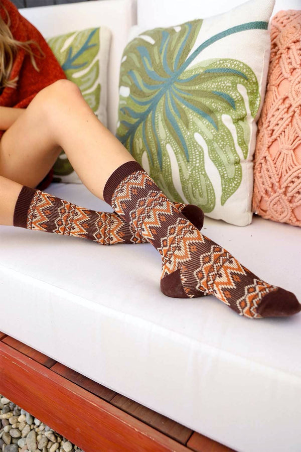 Golden Tribal Pattern Socks