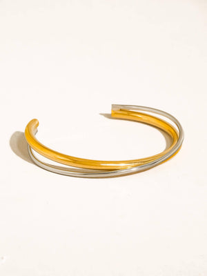 Flânerie by MAIQ - Rivoli 18K Gold Non-Tarnish Crossover Cuff Bracelet