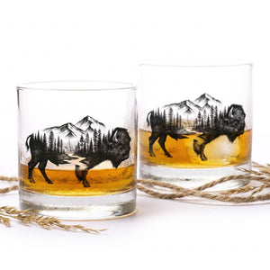 Black Lantern - Rustic Bison and Nature Whiskey Glasses