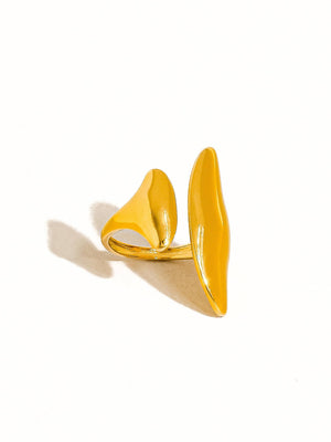 Danielle Gold Non-Tarnish Abstract Statement Ring - Size 7