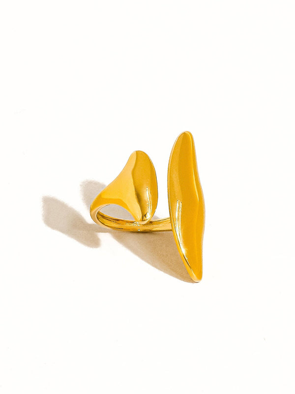 Danielle Gold Non-Tarnish Abstract Statement Ring - Size 7