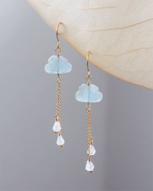 Luna Norte - Cloud Nine Gemstone Drop Earring- Aquamarine