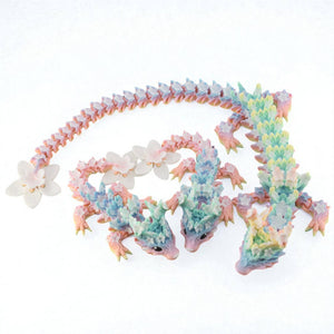 3D Printed Rainbow Blossom Dragon, 3D Printed Baby Dragon