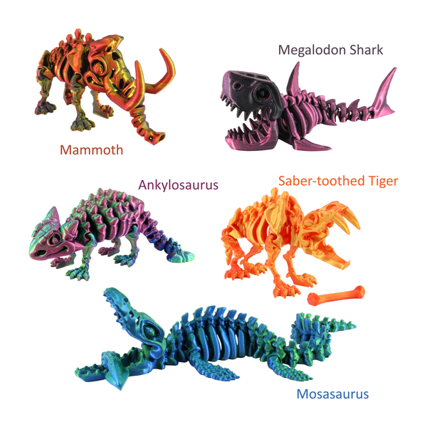 PowerTRC 3D Print - 3D Printed Dinosaurs: T-Rex, Triceratops, Spinosaurus & More: Black / Velociraptor