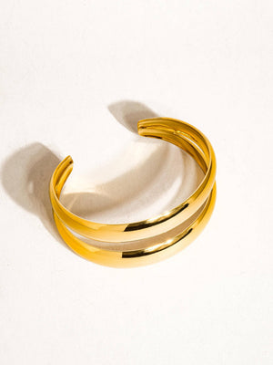 Ronan Gold Non-Tarnish Layered Round Bangle
