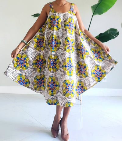 Lore Ankara Midi Length Dress