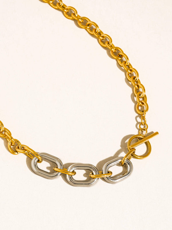 Flânerie by MAIQ - Lurette 18K Gold Non-Tarnish Two Tone Chain Necklace