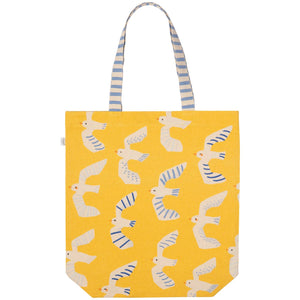 Striped Birdie Tote Bag
