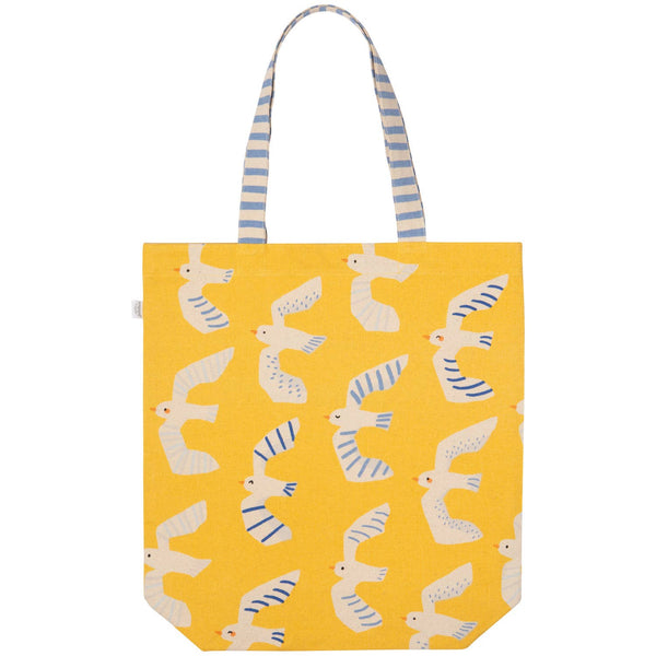Striped Birdie Tote Bag