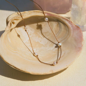 Multi Pearl Necklace – Dainty, Floating – Meaningful Gift
