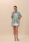 Floral Embroidered Tassel Hem Kimono Cardigan
