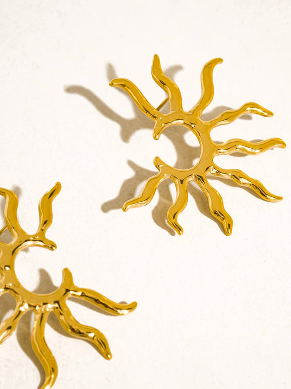 Vionne Non -Tarnish Sunburst Statement Earrings
