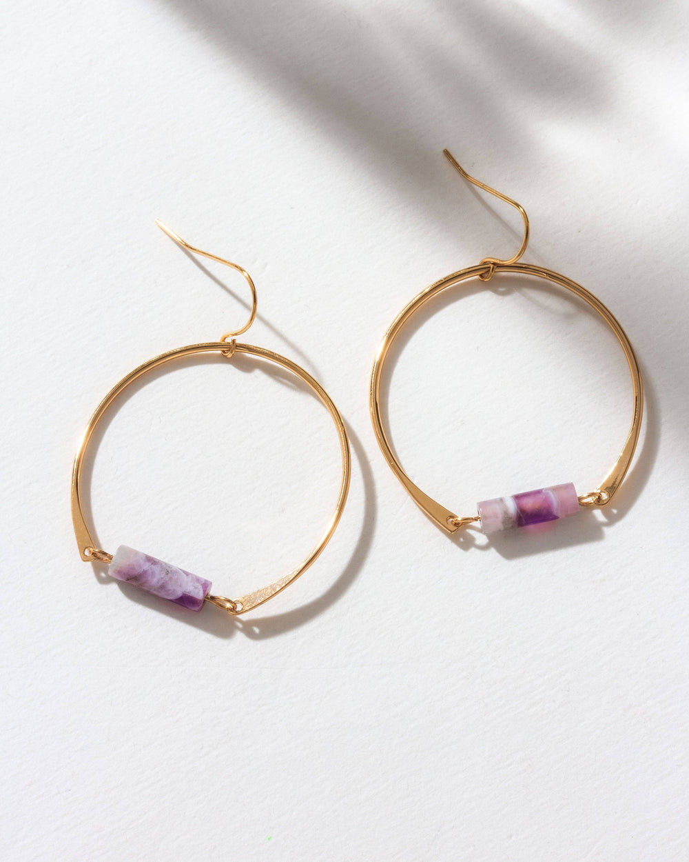 Amethyst Planetary Hoop Earrings