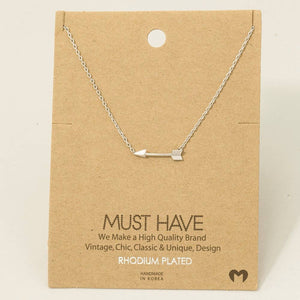 Fame Accessories - Gold Dipped Love Arrow Pendant Necklace