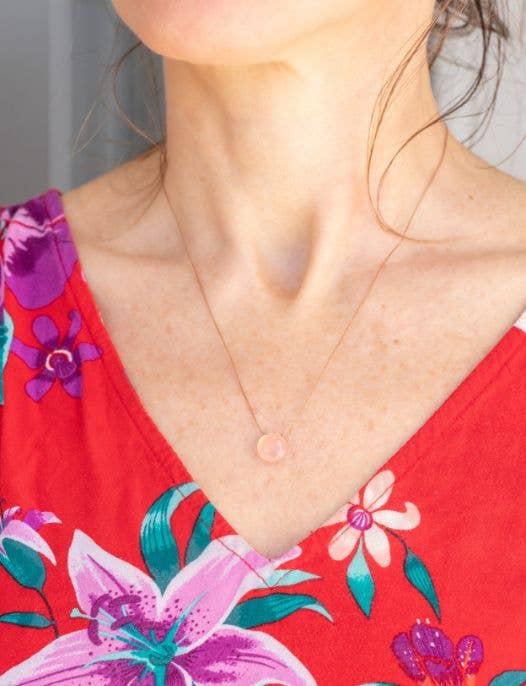 Pink Chalcedony Necklace for I Believe in You