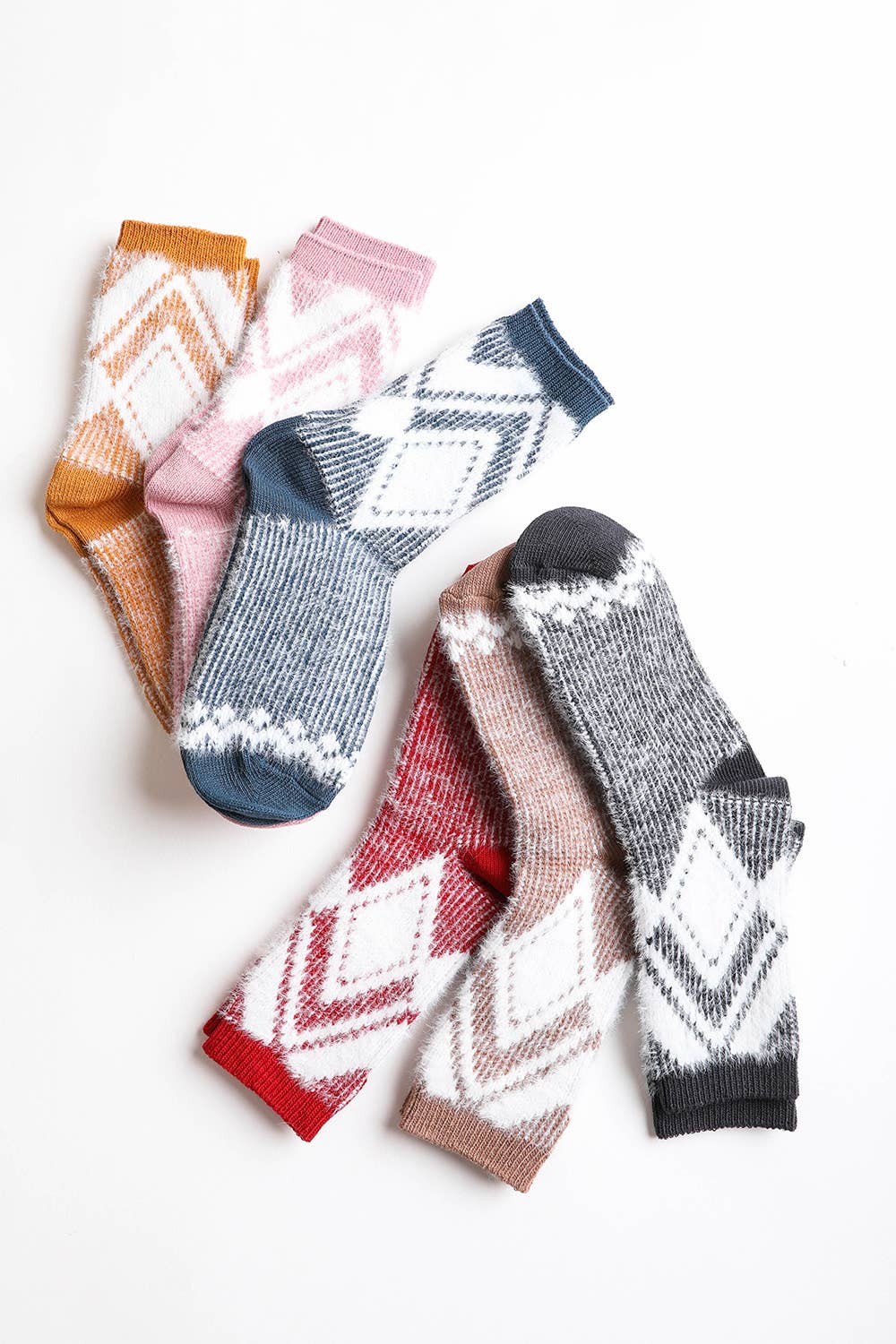 Blue Diamond Pattern Socks