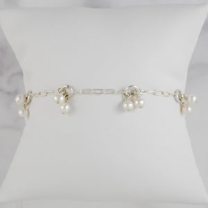 Pearl Charm Bracelet - sterling silver