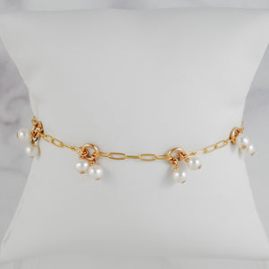 Pearl Charm Bracelet - gold-filled