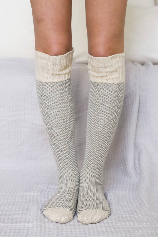 Pink Long Slouch Lounge Socks