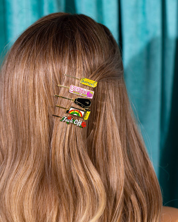 Yellow Owl Workshop - Rainbow 35mm Film Hairpin | Photographer Gold Hair Accessory