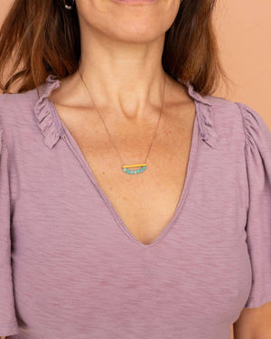 SoulKu - Amazonite Gold Bar Necklace for COURAGE