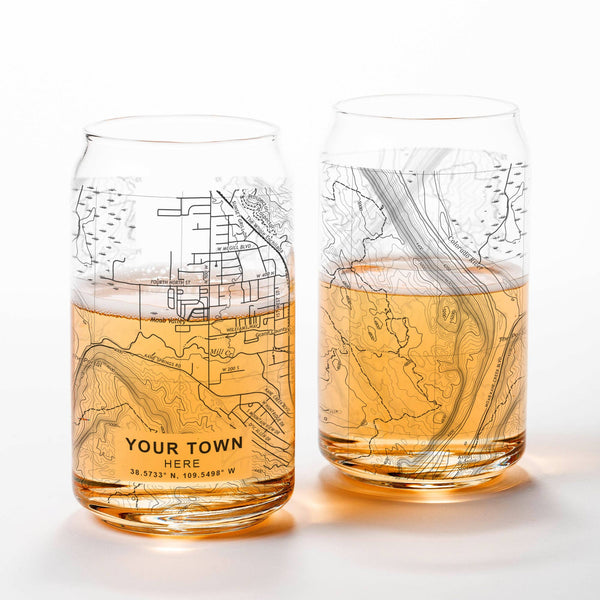 Atlanta Topographic Map Pint Glass