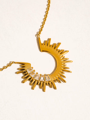 Solange Gold Non-Tarnish Sunburst Necklace