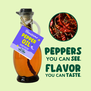 Benissimo / Hongar Farms / Lesley Elizabeth - Pepper Infused EVOO Blend – 8.45 fl oz Cruet