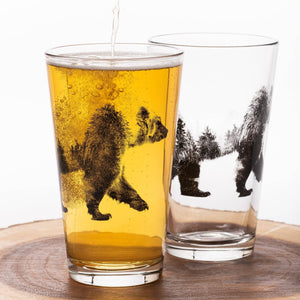 Black Lantern - Double Exposure Bear Pint Glasses