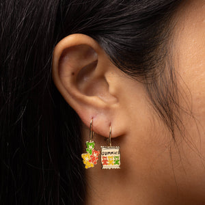 Yellow Owl Workshop - Gummy Bear Drop Earrings | Mismatched Gold Dangle Earrings