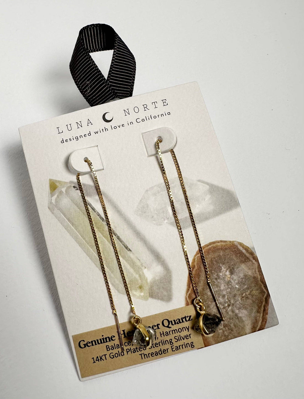 Rock Haven Threader Earrings - Herkimer Quartz