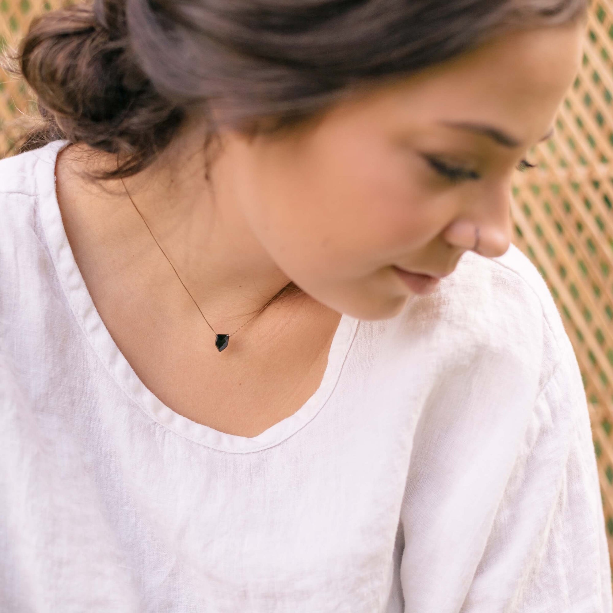 She Believed Black Spinel Necklace
