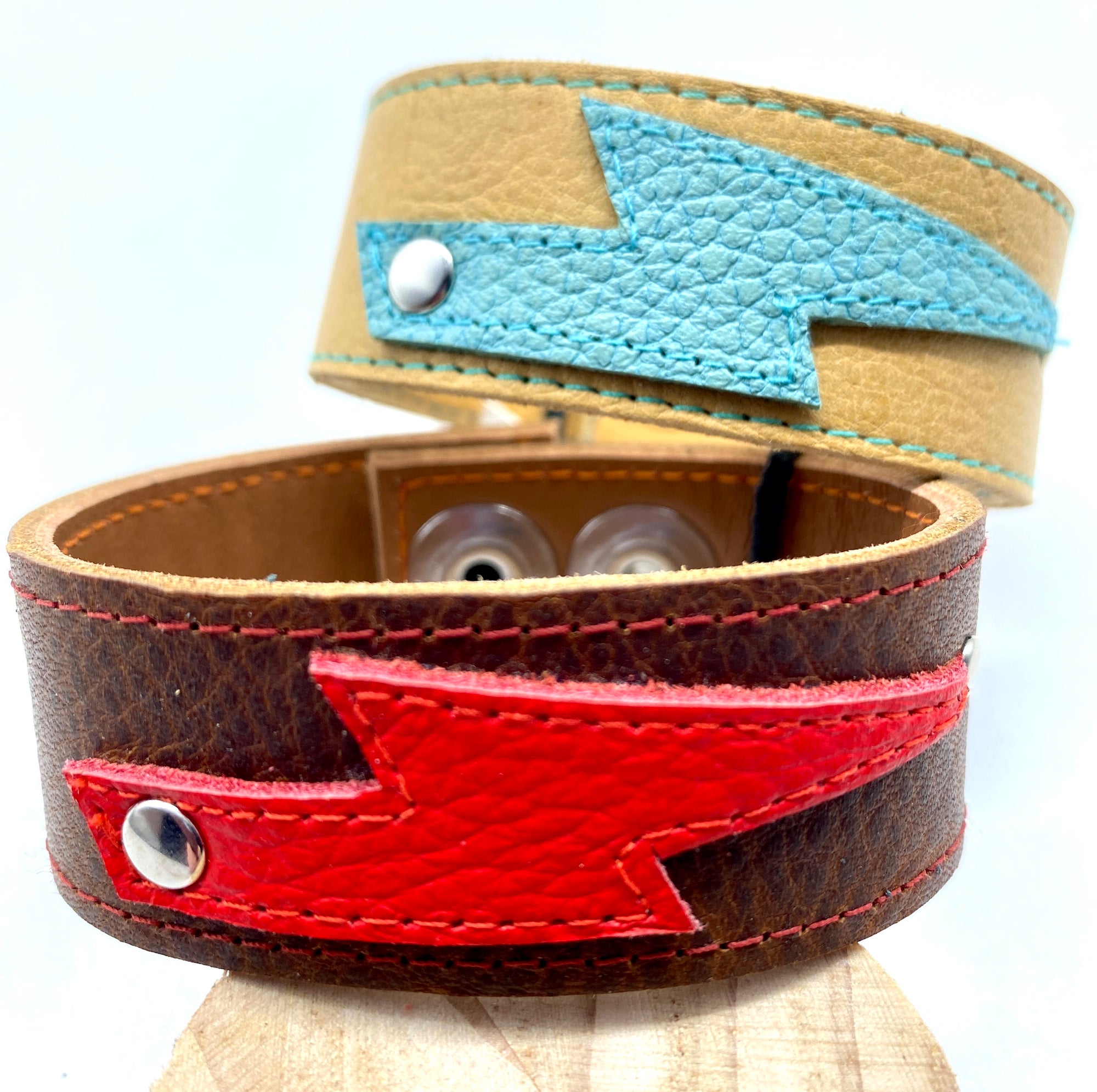 Lightening Bolt Leather Cuff