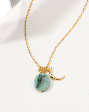 May Birthstone Celestial Necklace - Emerald