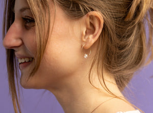 Tranquility Gold Hoop Earrings - Herkimer Diamond