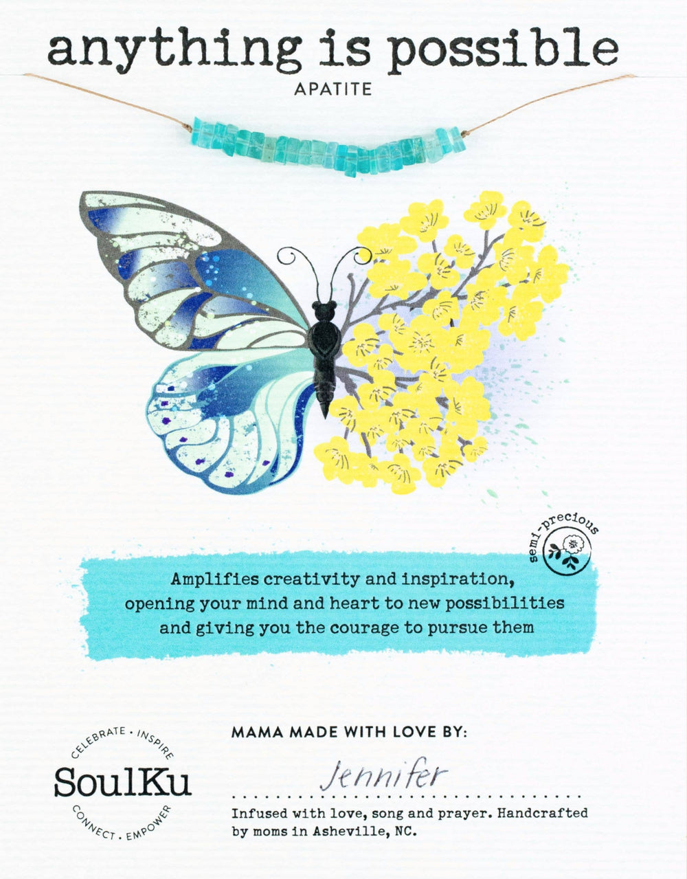 SoulKu - Apatite Becoming Necklace for Anything Is Possible