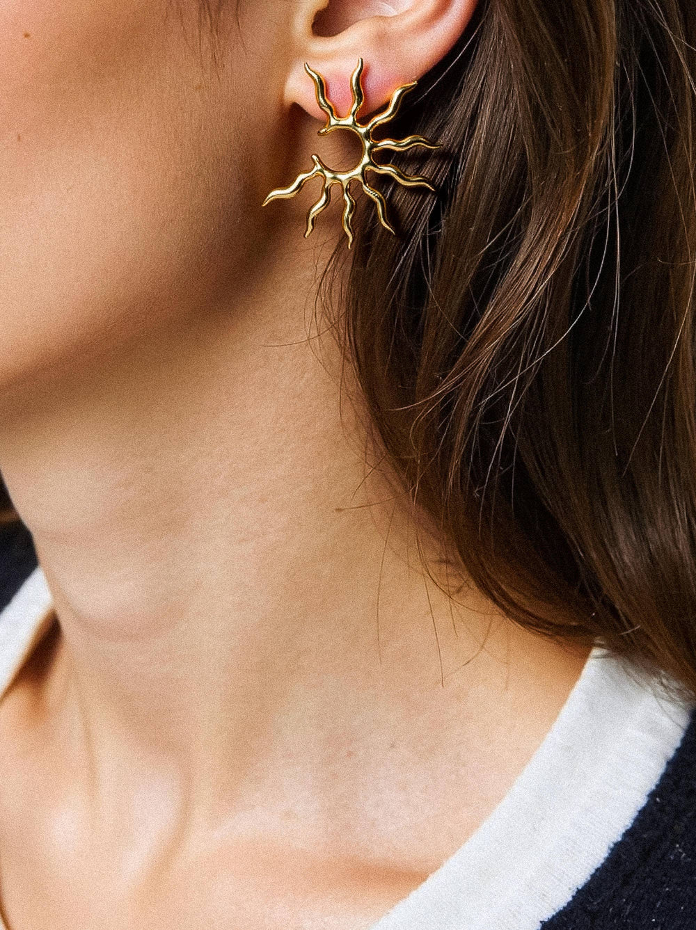 Vionne Non -Tarnish Sunburst Statement Earrings