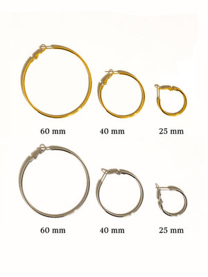 Eska Non-Tarnish Classic Thin Hoop Earrings