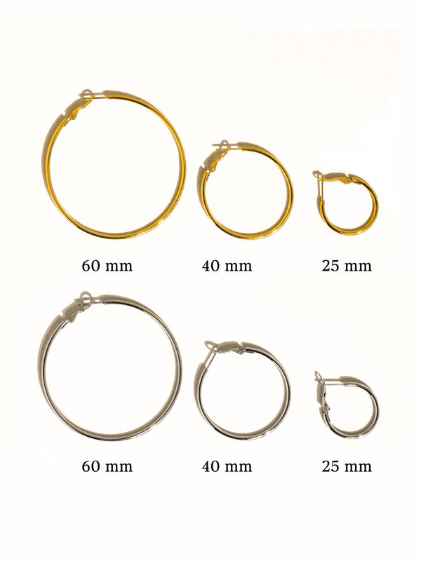 Eska Non-Tarnish Classic Thin Hoop Earrings