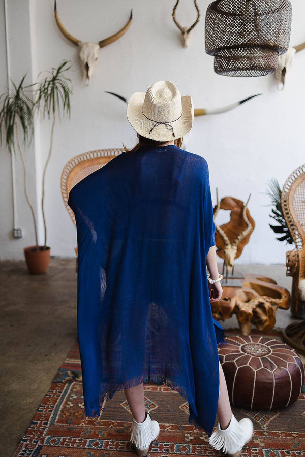 Leto Accessories - 🌻 Summer Style Staple: Colorful Frayed Trim Kimono