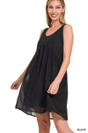 42POPS - ...42POPS SWISS DOT BABYDOLL DRESS w/ lining: L / BLACK-163369