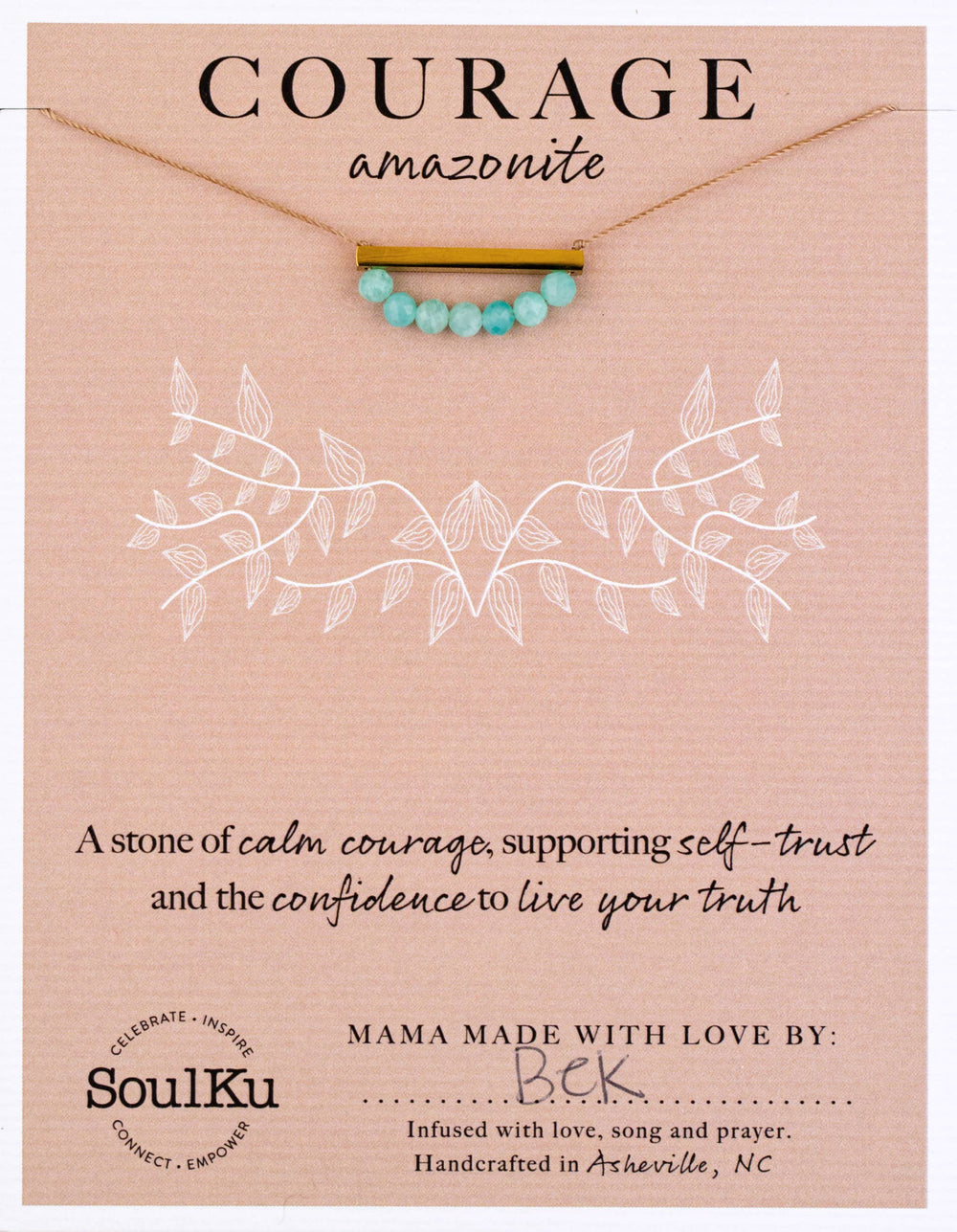 Amazonite Gold Bar Necklace for COURAGE