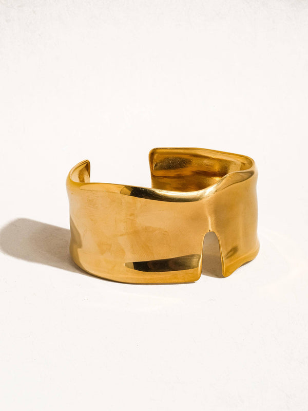 Clyde Gold Non-Tarnish Abstract Bold Bangle